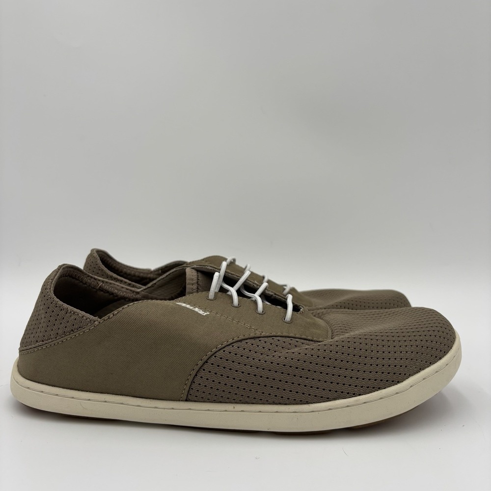 OluKai Nohea Moku Slip On Shoes Mens 9 Tan Beige Mesh Sneaker